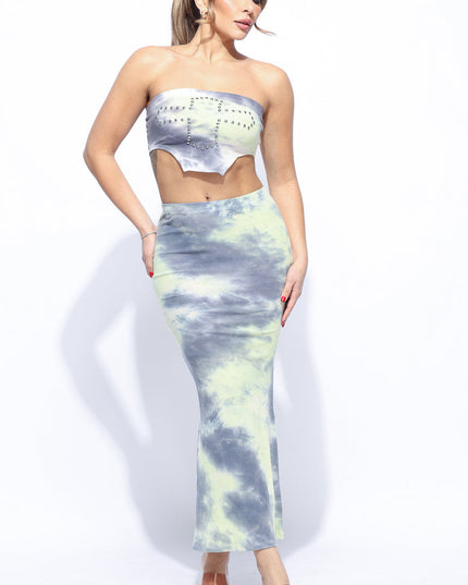 Tie dye tube top and maxi skirt - Muvin 