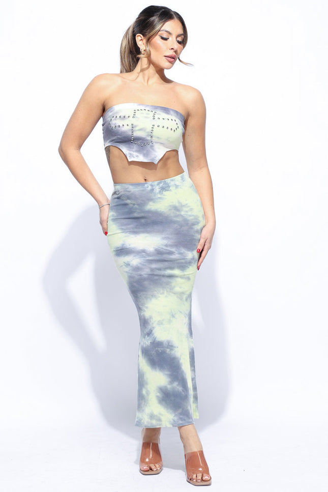 Tie dye tube top and maxi skirt - Muvin 