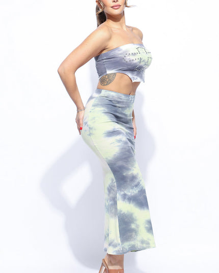 Tie dye tube top and maxi skirt - Muvin 