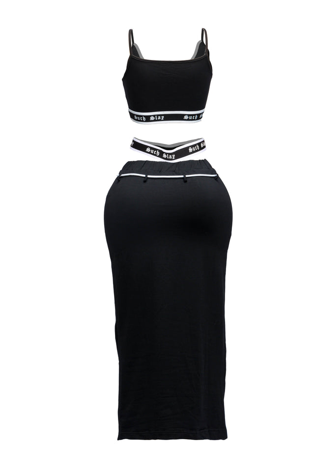 Tank crop top maxi skirt set - Muvin 