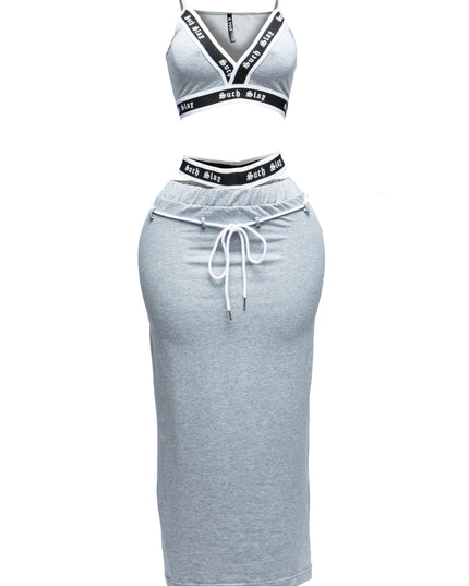 Tank crop top maxi skirt set - Muvin 