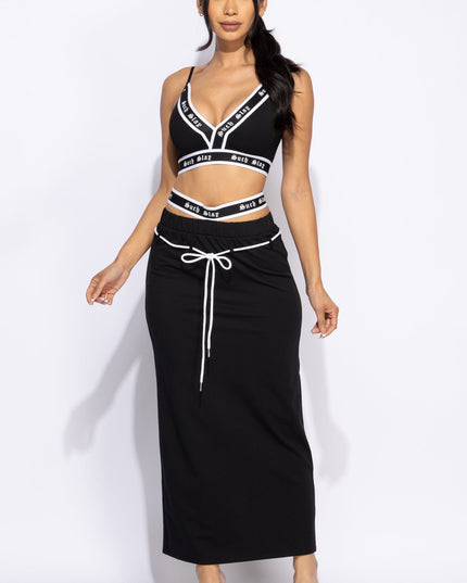 Tank crop top maxi skirt set - Muvin 