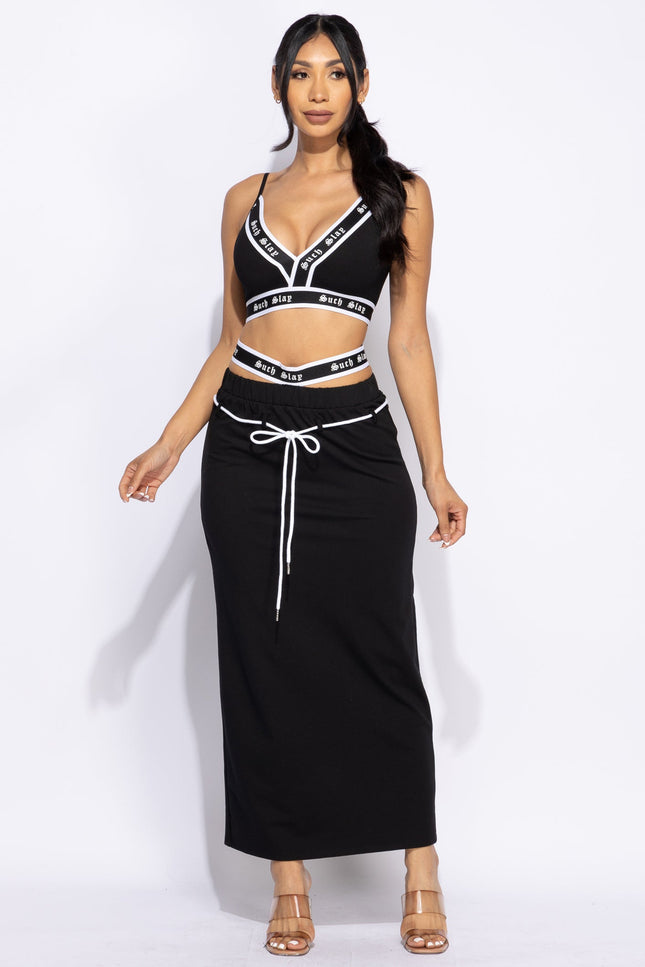 Tank crop top maxi skirt set - Muvin 