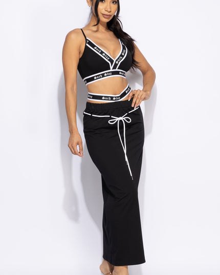 Tank crop top maxi skirt set - Muvin 