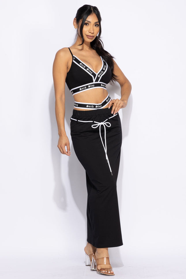 Tank crop top maxi skirt set - Muvin 