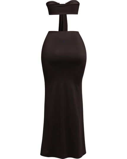 Trimmed front strap drape top & maxi skirt set - Muvin 