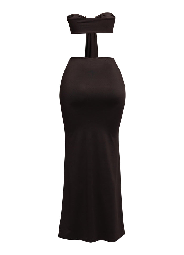 Trimmed front strap drape top & maxi skirt set - Muvin 