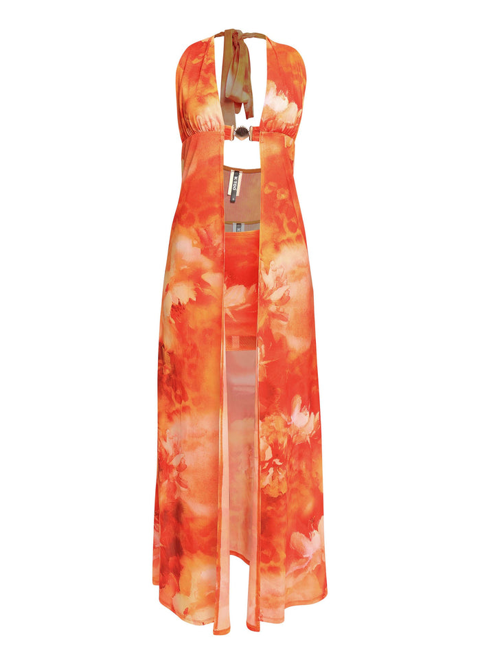 Sun Tease Halter Maxi Top & Mini Skirt Set - Muvin 