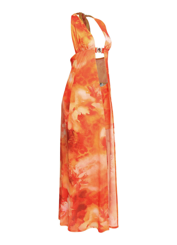Sun Tease Halter Maxi Top & Mini Skirt Set - Muvin 
