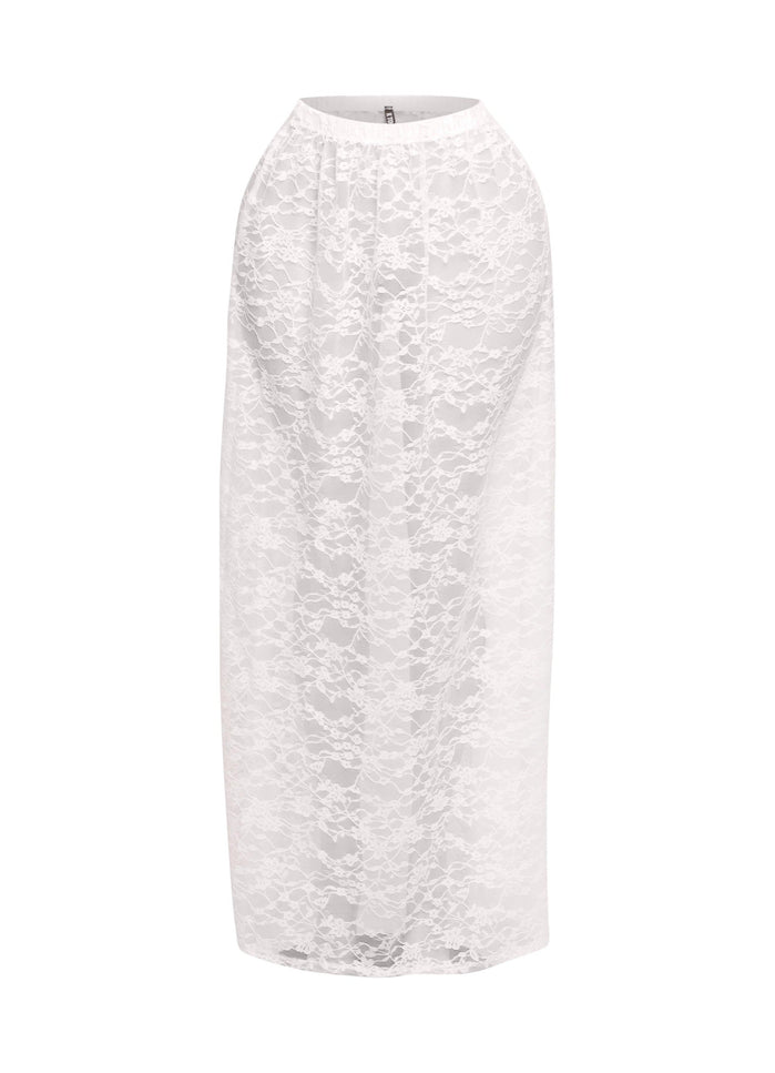Sheer lace maxi skirt - Muvin 