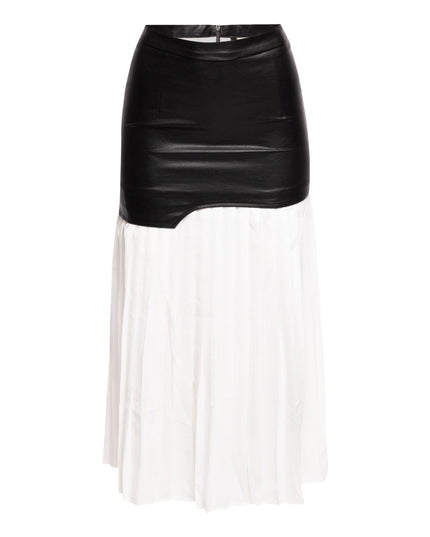 Multiple fabric pleated long skirt - Muvin 