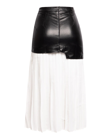 Multiple fabric pleated long skirt - Muvin 