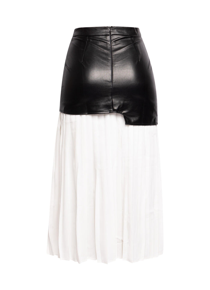 Multiple fabric pleated long skirt - Muvin 