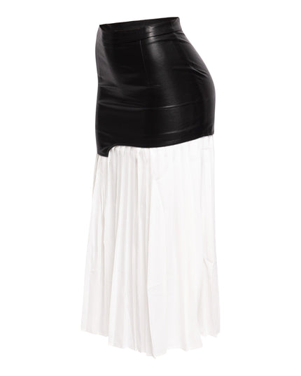 Multiple fabric pleated long skirt - Muvin 