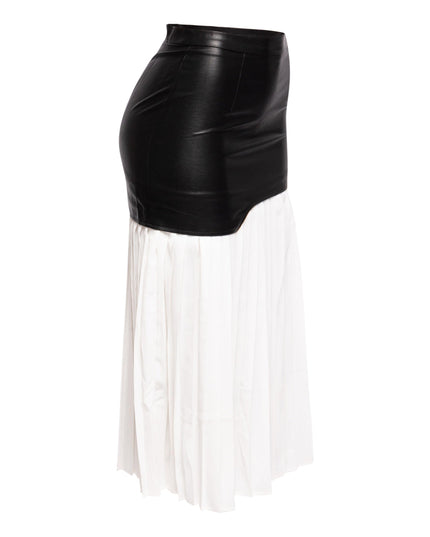 Multiple fabric pleated long skirt - Muvin 