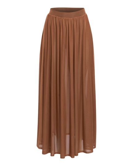 Sheer mesh maxi skirt with shorts lining - Muvin 