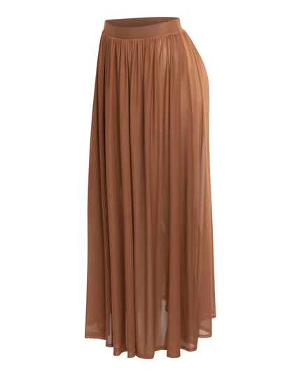 Sheer mesh maxi skirt with shorts lining - Muvin 