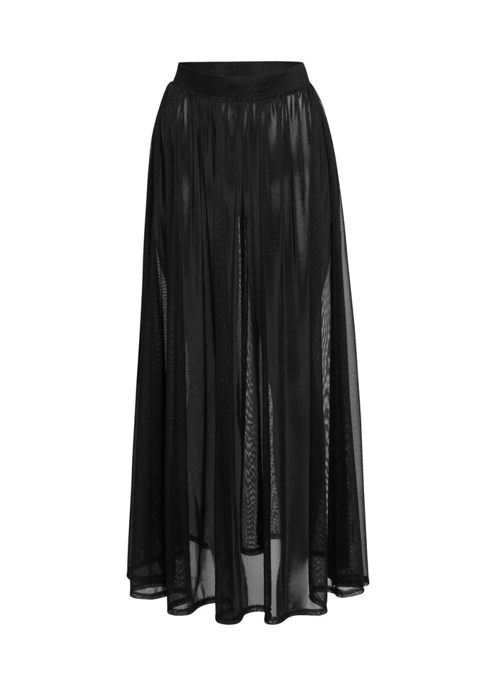 Sheer mesh maxi skirt with shorts lining - Muvin 