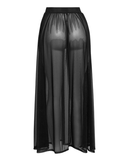 Sheer mesh maxi skirt with shorts lining - Muvin 