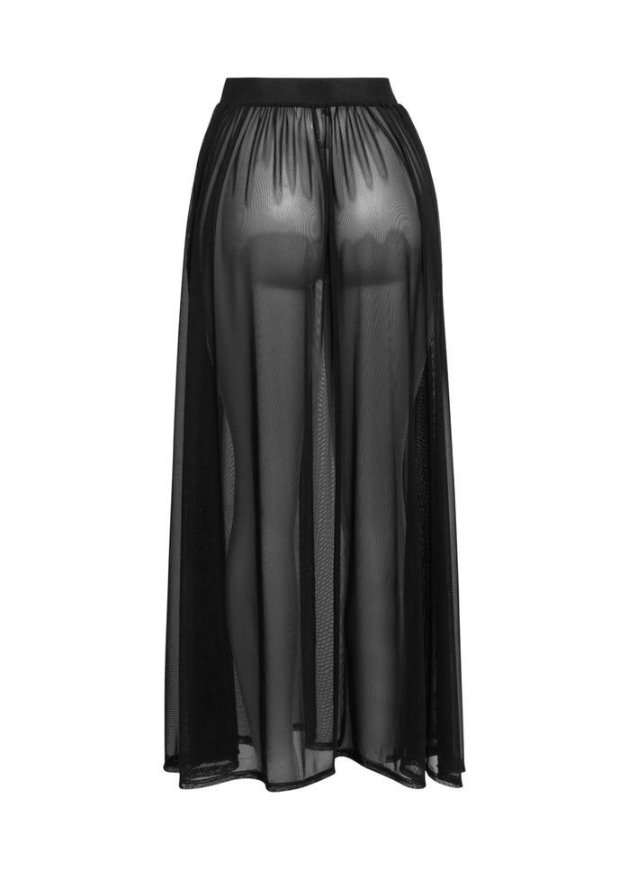 Sheer mesh maxi skirt with shorts lining - Muvin 