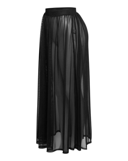 Sheer mesh maxi skirt with shorts lining - Muvin 