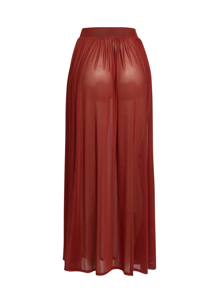Sheer mesh maxi skirt with shorts lining - Muvin 