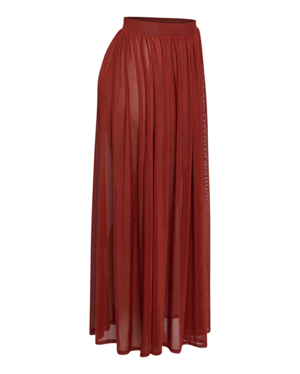 Sheer mesh maxi skirt with shorts lining - Muvin 