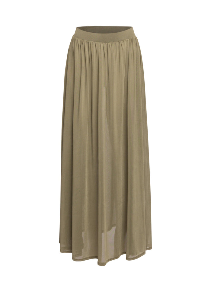 Sheer mesh maxi skirt with shorts lining - Muvin 