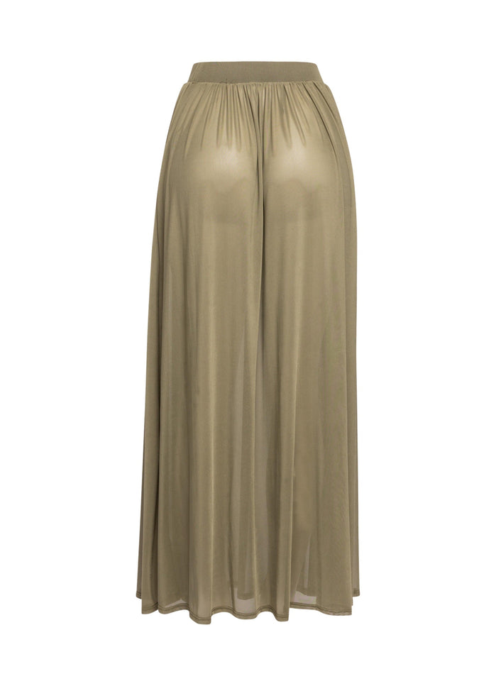 Sheer mesh maxi skirt with shorts lining - Muvin 