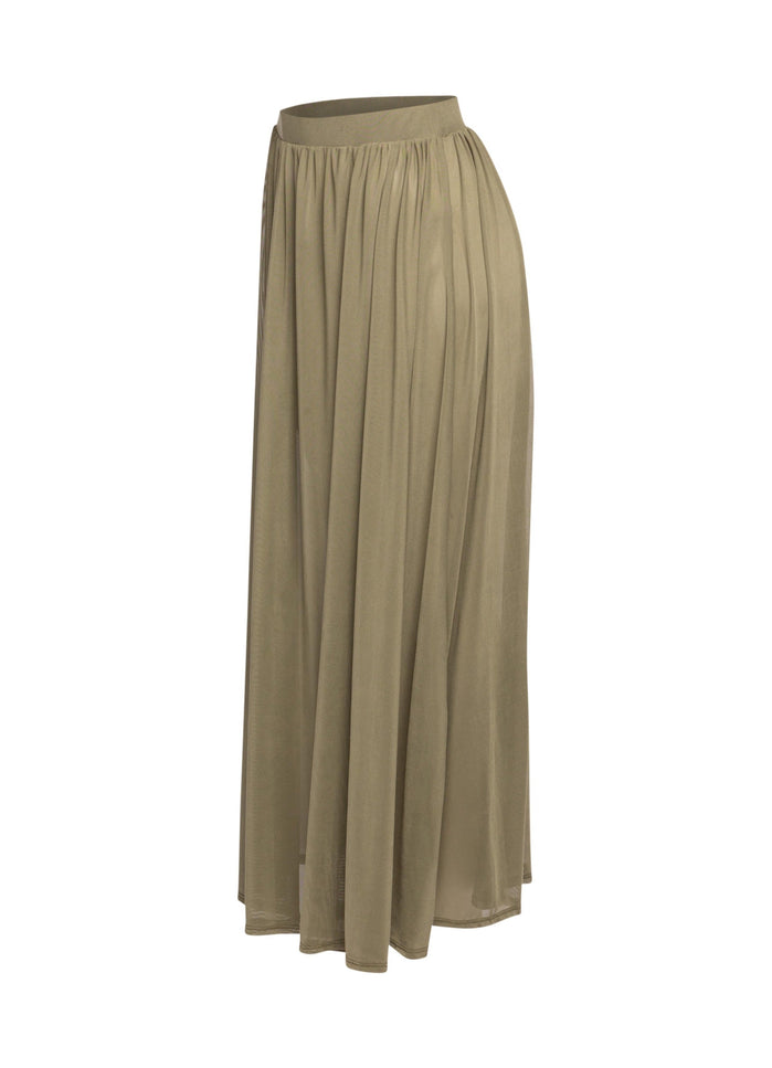 Sheer mesh maxi skirt with shorts lining - Muvin 