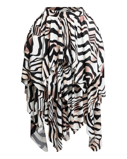 Zebra Draping Midi Skirt - Muvin 