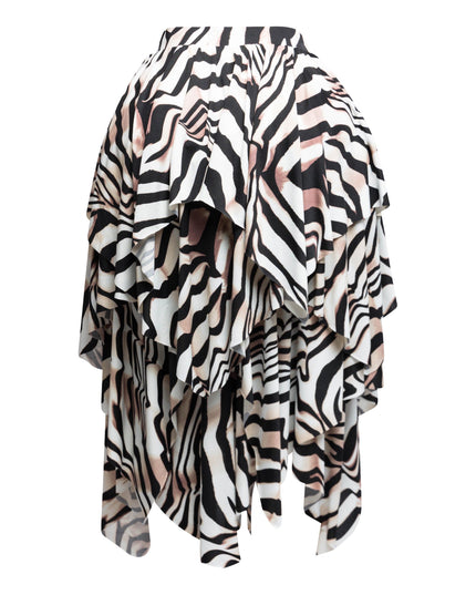Zebra Draping Midi Skirt - Muvin 