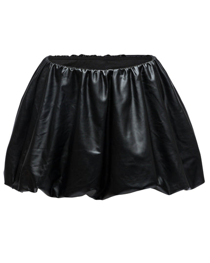 PU Leather Bubble Mini Skirt - Muvin 