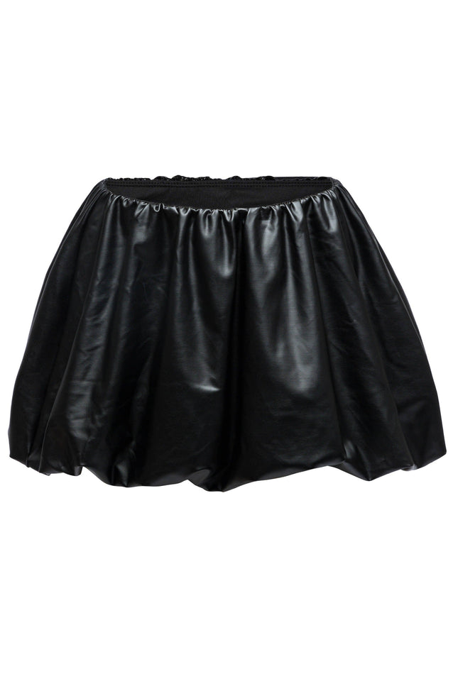 PU Leather Bubble Mini Skirt - Muvin 