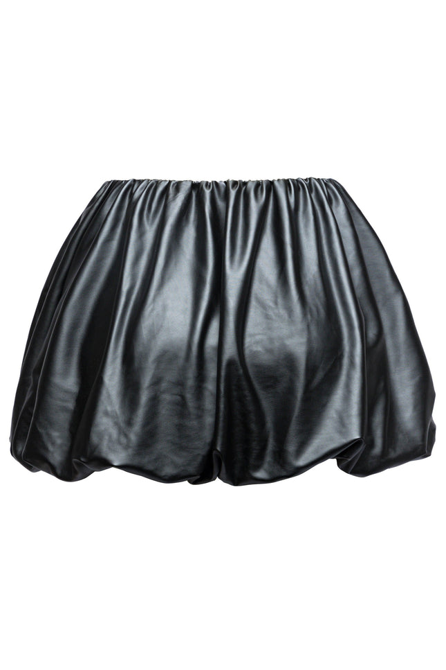 PU Leather Bubble Mini Skirt - Muvin 