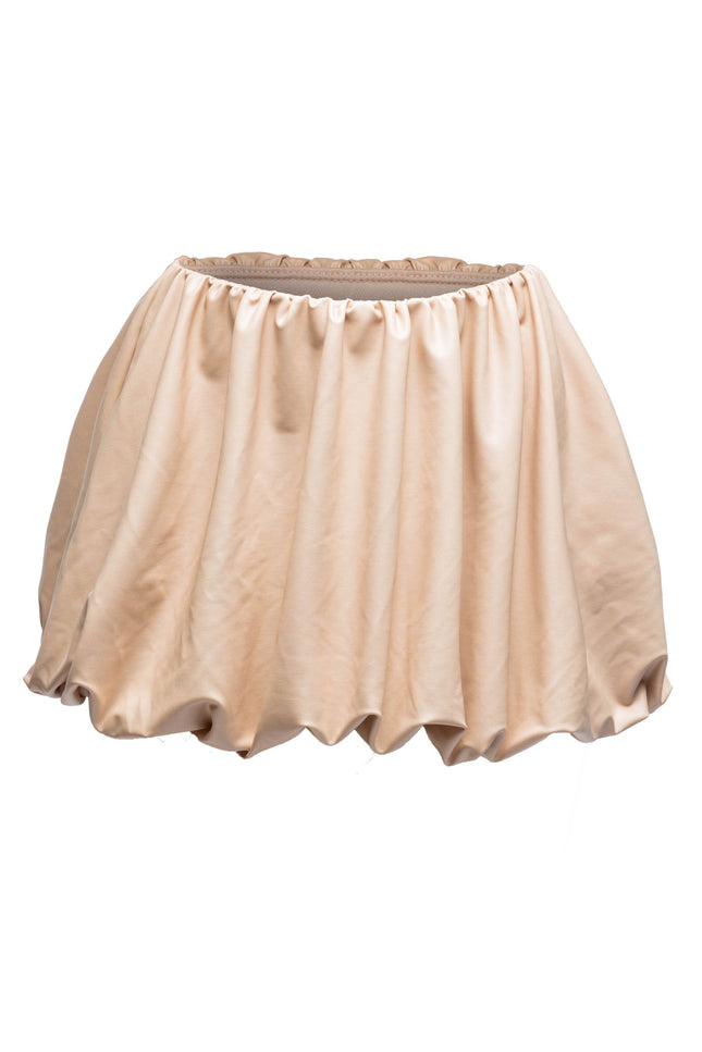 PU Leather Bubble Mini Skirt - Muvin 