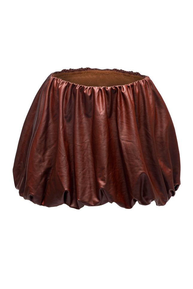 PU Leather Bubble Mini Skirt - Muvin 