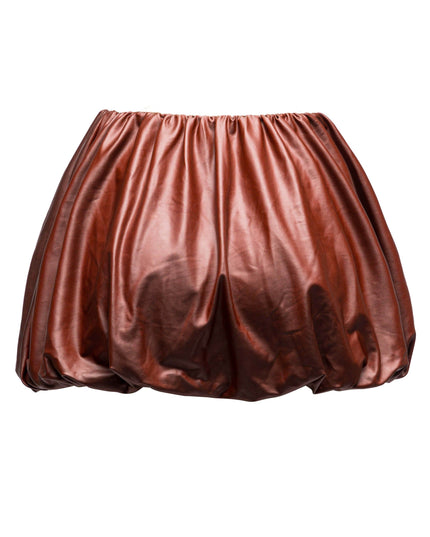 PU Leather Bubble Mini Skirt - Muvin 