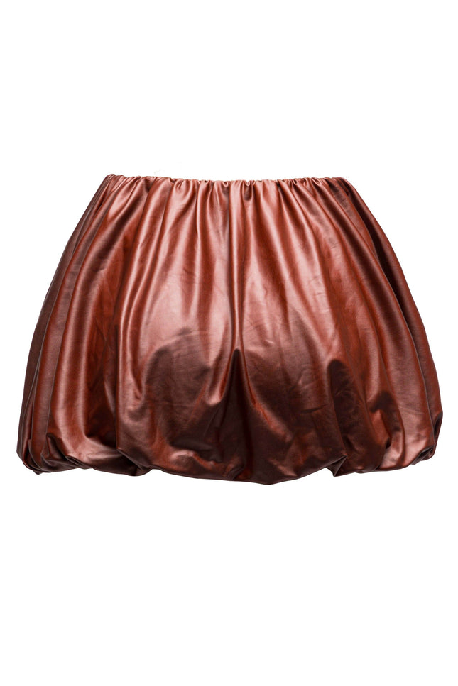 PU Leather Bubble Mini Skirt - Muvin 