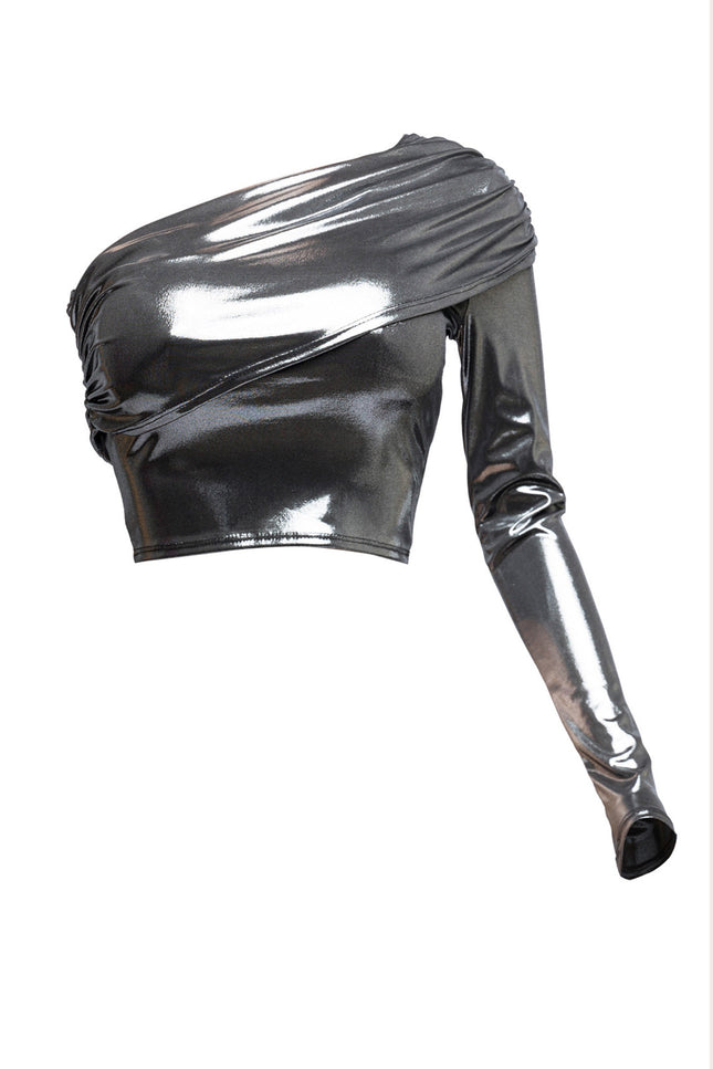 Fold over one shoulder top - Muvin 