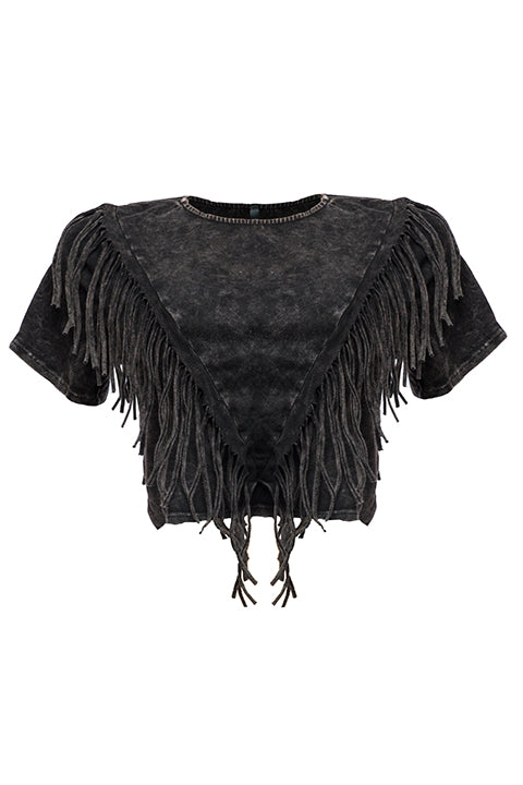 Fringe detailed top - Muvin 