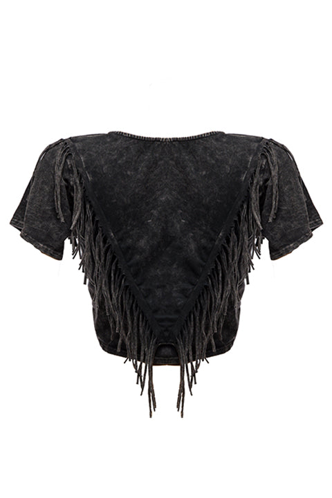 Fringe detailed top - Muvin 