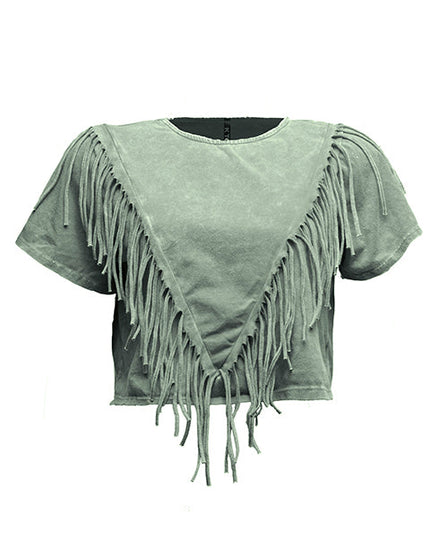 Fringe detailed top - Muvin 