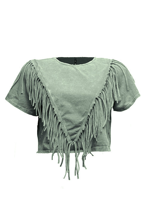 Fringe detailed top - Muvin 