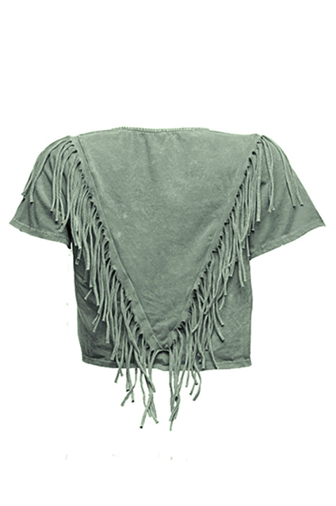Fringe detailed top - Muvin 