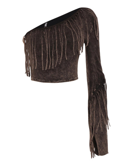 One shoulder fringe top - Muvin 