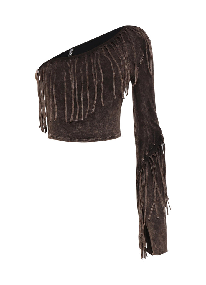 One shoulder fringe top - Muvin 