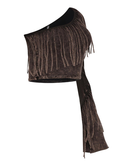 One shoulder fringe top - Muvin 