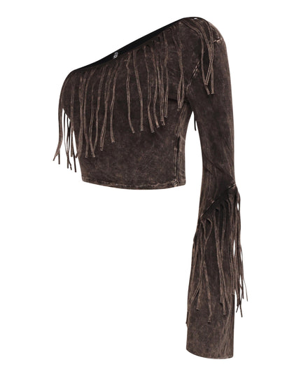 One shoulder fringe top - Muvin 