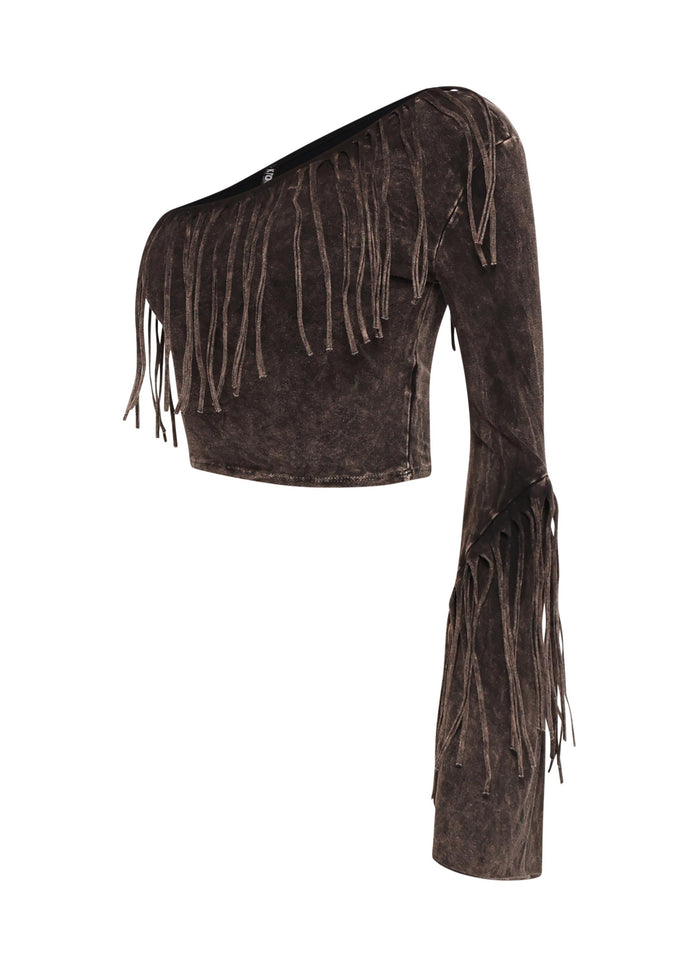 One shoulder fringe top - Muvin 